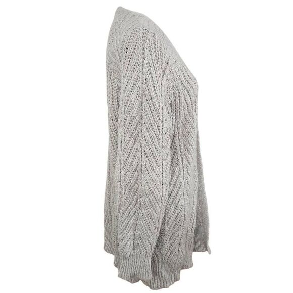 Universal Thread Women's Size Small Gray Chunky Knit Cardigan Sweater - Picture 5 of 7